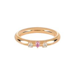 Anel Pink Fairy Ouro Rosa, Safira Rosa E Diamantes