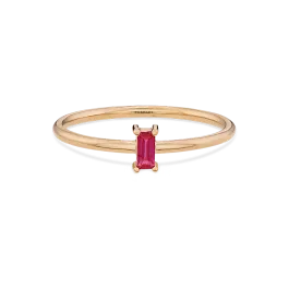 Anel Clover Ouro Rosa E Rubi
