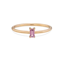 Anel Clover Ouro Rosa E Safira Rosa