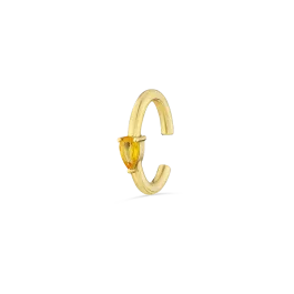 EarCuff Cricket Ouro Amarelo E Safira Amarela