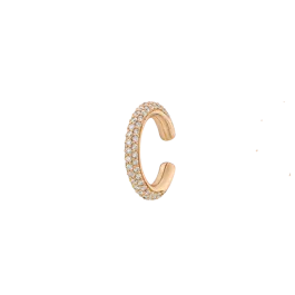 Earcuff Ouro Rosa E Diamantes