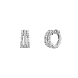 Brincos Ouro Branco E Diamantes