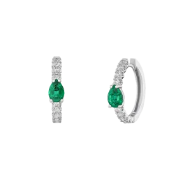 Brincos Diamantes E Esmeraldas Pêra