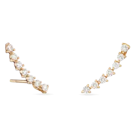 Brincos Ouro Rosa E Diamantes