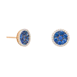 Brincos Diamantes E Safiras Azuis