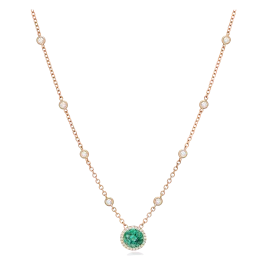 Colar Pendente Diamantes E Esmeraldas