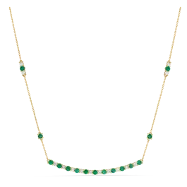 Colar Primrose Ouro Amarelo, Esmeraldas E Diamantes