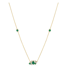 Colar Gooseberry Ouro Amarelo, Esmeraldas E Diamantes