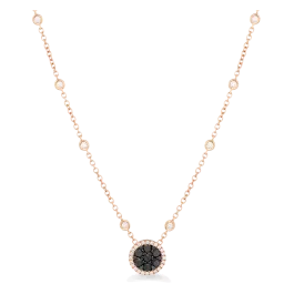 Colar Pendente Diamantes Pretos