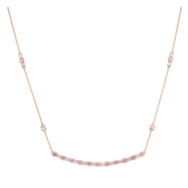 Colar Primrose Ouro Rosa, Safiras Rosa E Diamantes