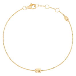 Pulseira Letters Collection Ouro Amarelo Letra R