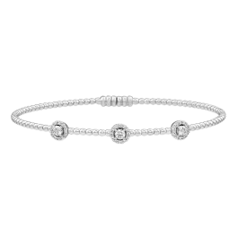 Pulseira Ouro Branco E Diamantes
