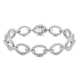 Pulseira Links Ouro Branco E Diamantes