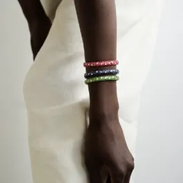 Pulseira Ouro Branco Diamantes E Safira Azul