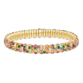 Pulseira Ouro Rosa Diamantes E Tsavorite