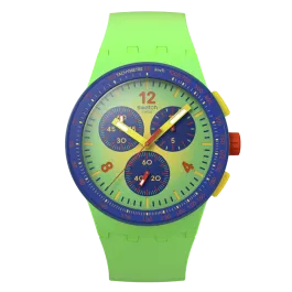 Relógio Swatch homem Cronógrafo Verde e Azul