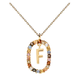 Colar Letra F Dourado