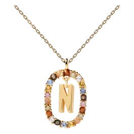 Colar Letra N Dourado