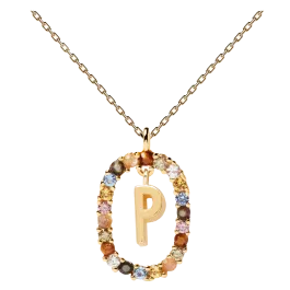 Colar Letra P Dourado