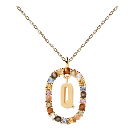 Colar Letra Q Dourado