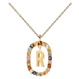 Colar Letra R Dourado