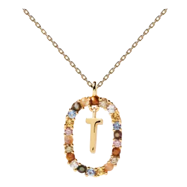 Colar Letra T Dourado