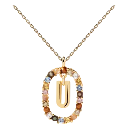 Colar Letra U Dourado