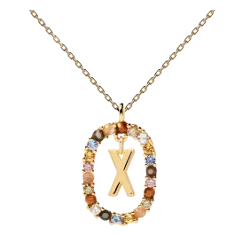 Colar Letra X Dourado