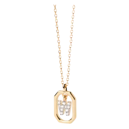 Colar Mini Letters W Dourado