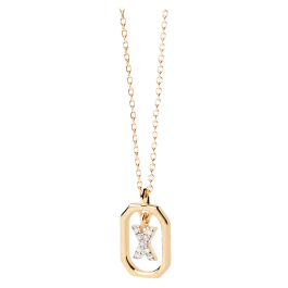 Colar Mini Letters X Dourado