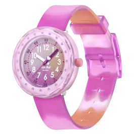 Relógio Flik Flak de criança laranja e rosa