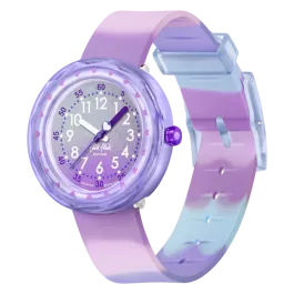 Relógio Flik Flak de criança roxo e azul