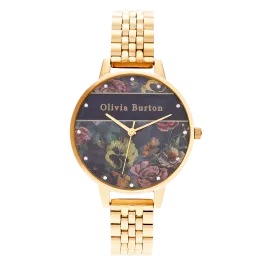 Relógio Varsity Aço Dourado e Cristais