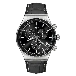 Relógio Swatch homem Cronógrafo Preto Aço Pele