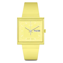 Relógio Swatch homem Amarelo Quadrado Data