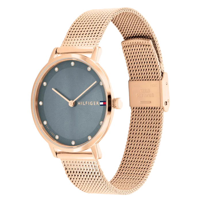 Relógio Mulher Aço Dourado Rosa