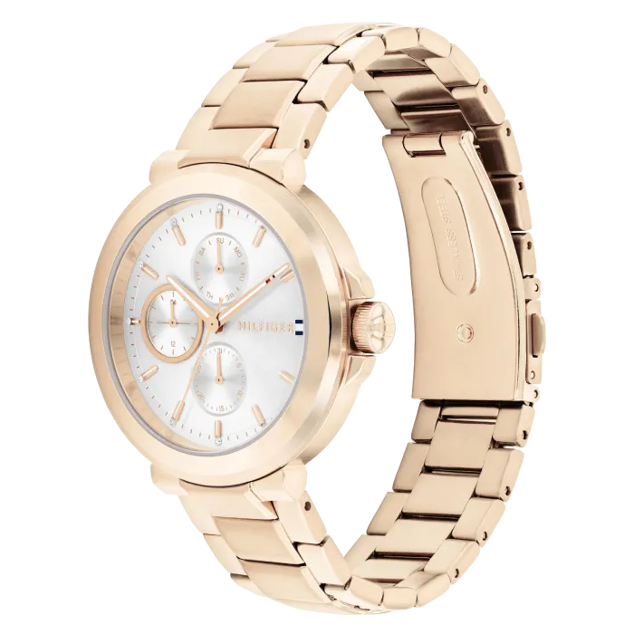Relógio Mulher Aço Dourado Rosa