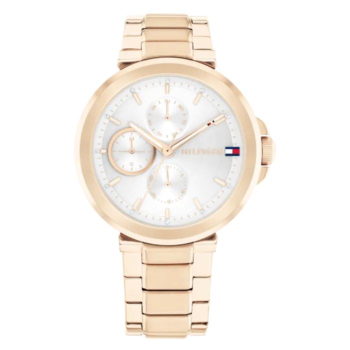 Relógio Mulher Aço Dourado Rosa
