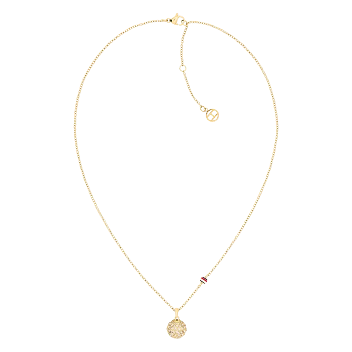Colar Mulher Aço Dourado com Cristais