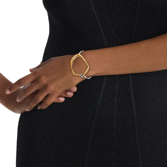 Pulseira Senhora em Aço e Dourado