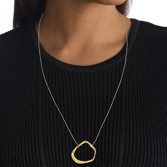 Colar Senhora em Aço e Dourado