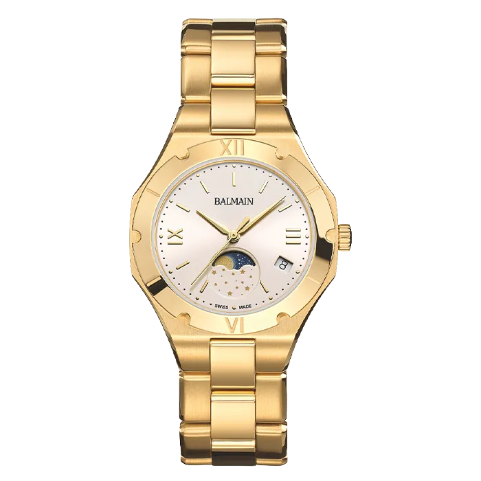 Relógio de Senhora Be Balmain Fases da Lua em PVD Dourado