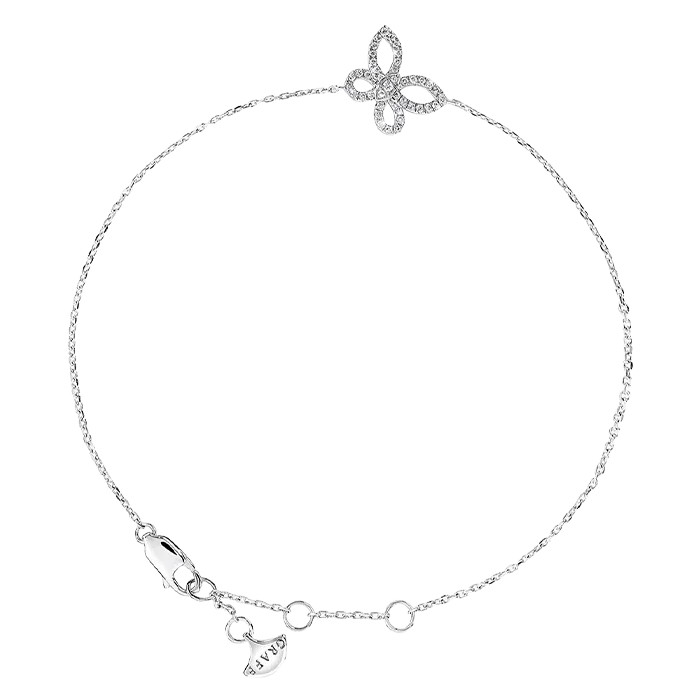 Pulseira Mini Butterfly Ouro Branco e Diamantes