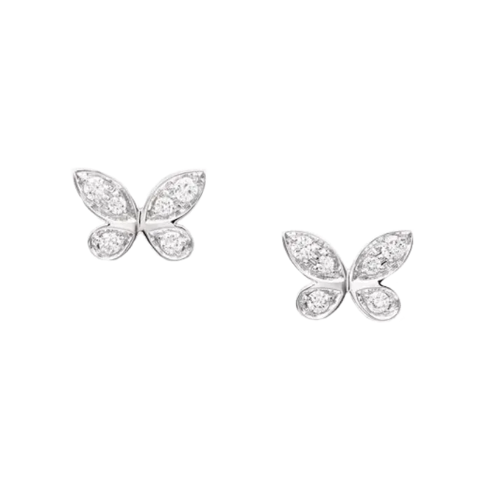 Brincos Petite Butterfly Ouro Branco e Diamantes