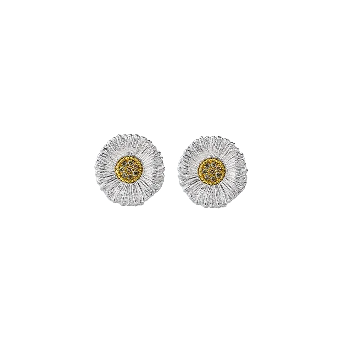 Brincos Blossoms Daisy em Prata e Diamantes