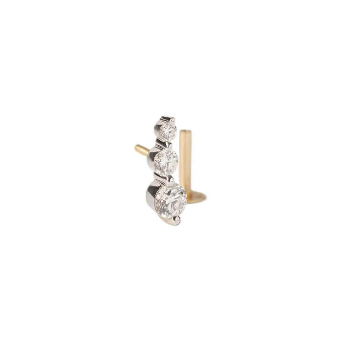 Piercing EveMini Ouro 3 Diamantes