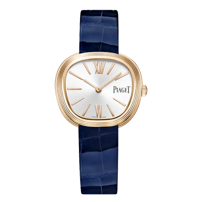 Relógio Sixtie Ouro Rosa e Crocodilo Azul