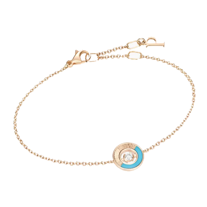 Pulseira Possession Ouro Rosa, Turquesa E Diamante