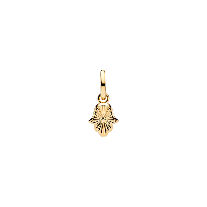 Mini-conta Pendente Mão Hamsa Verde