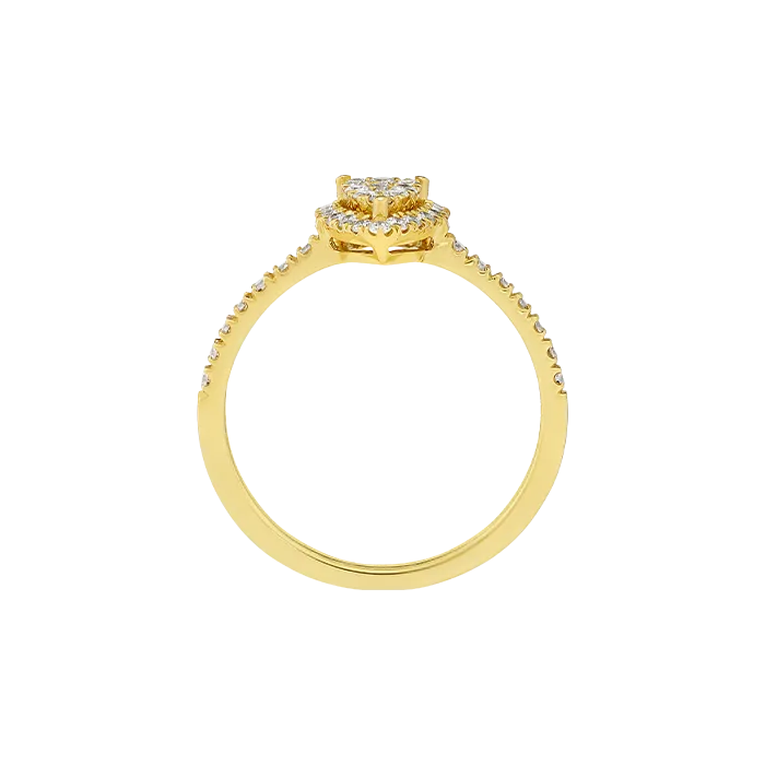 Anel Drop Ouro Amarelo e Diamantes